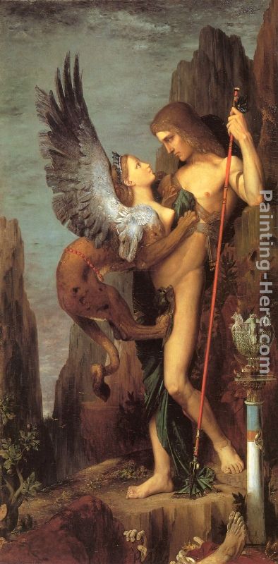 Oedipus and the Sphinx painting - Gustave Moreau Oedipus and the Sphinx art painting